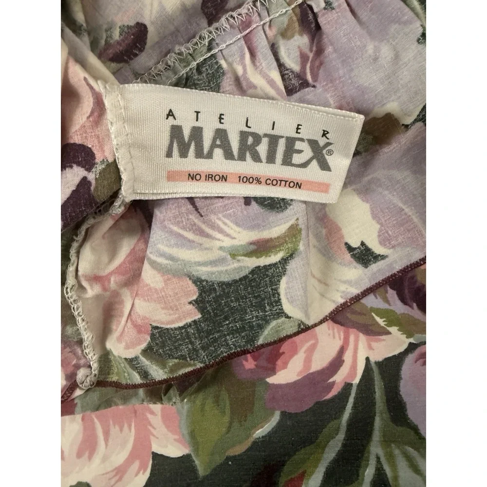 Atelier Martex Enchante Purple Pink‎ Floral 2 King Size Pillow Shams Ruffle Hem